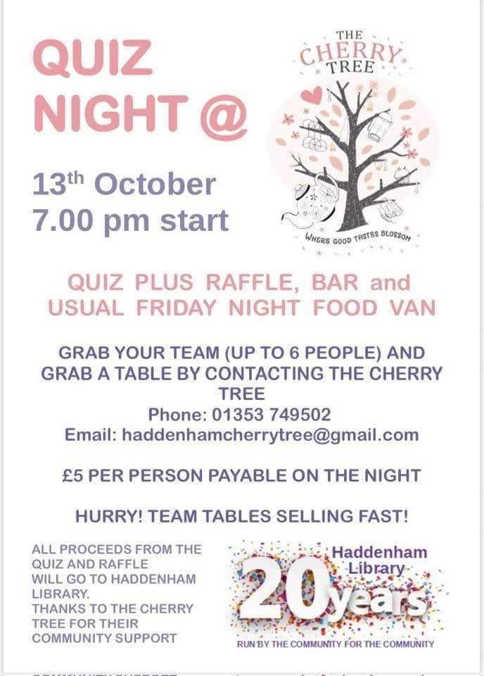 Quiz Night The Cherry Tree Spotted in Ely